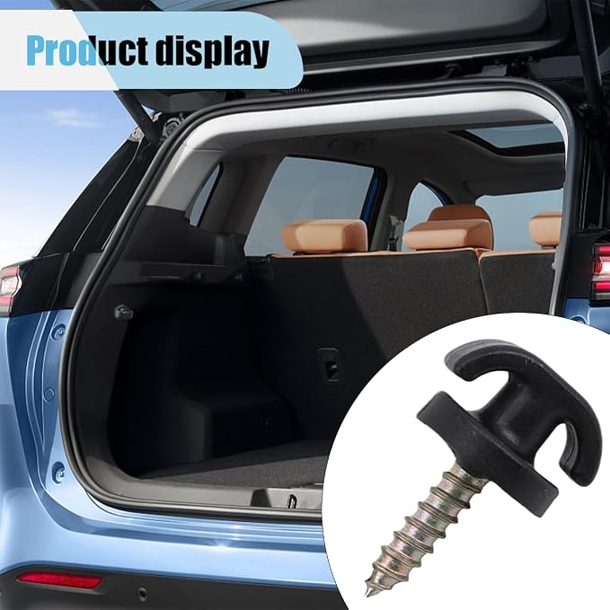 4PCS Car Cargo Net Hooks, Tie Down Hanging Fastener, Cargo Net Hardware Kit, Storage Organizer Net Clips, Car Trunk Hook Screw, Universal Mesh Pocket Hook for Most Cars