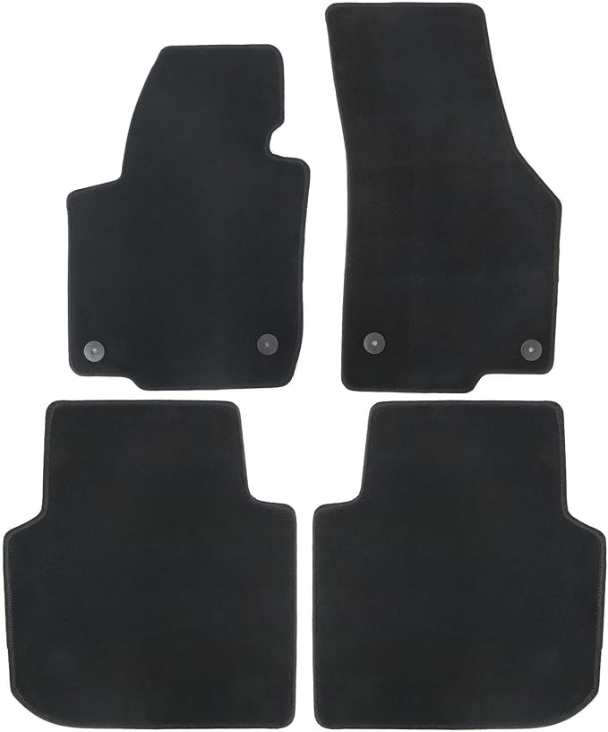 GXARTS Custom Fit Car Floor Mats Fit for Volkswagen Passat 2012-2019 | Waterproof Velour Carpet Floor Liners Full Set, All-Weather Protection with Anti-Skid Retaining Buckle, Black