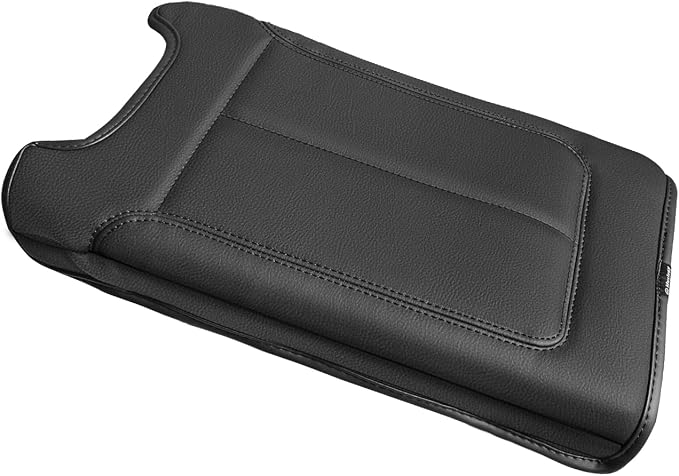 Muslogy Center Console Armrest Cover Fit for Ford F-150 F150 2009-2014 Accessories, Comfort Armrest Pad Console Lid Cushion Vegan Leather Regular Thick(Bucket Seat ONLY)