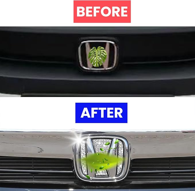 Bling Crystal Car Front Emblem Cover Sticker Compatible with Honda 10th Gen Civic Sedan 2022 2021 2020 2019 2018 (car Front Logo)