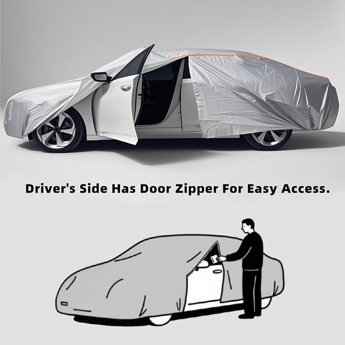 Custom Fit Toyota 4Runner Car Cover for 4Runner 2002-2025 Gray Outdoor Waterproof Car Cover All Weather with Door Zipper Cotton Lining Scratch Resistant Rain Sun UV Dust Snow Protection