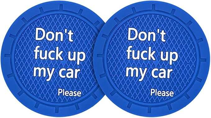 8sanlione 2 Pack Car Cup Holder Coasters, 2.75 Inch Non-Slip PVC Insert Cup Coaster, Anti-Scratch Auto Cup Mats for Women Men, Vehicle Interior Accessories Universal for Car, SUV, Truck (D Blue/2PCS)