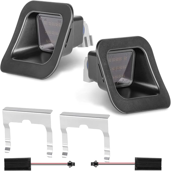 POPMOTORZ LED License Plate Lamp With Socket Clip Retainer Tag Lights Assembly - Compatible with 2003-2018 Dodge Ram 1500 2500 3500 Pickup Truck - Smoked Lens Rear Light (White)