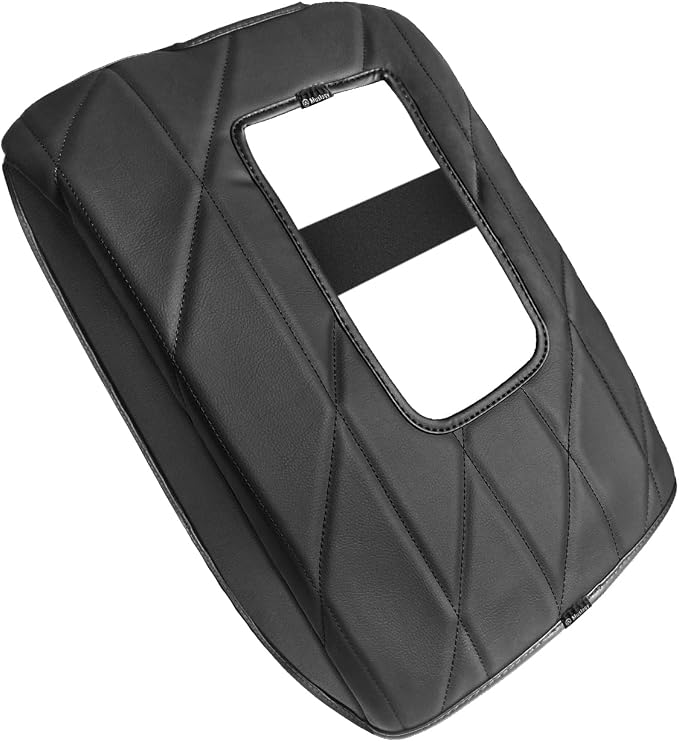 Muslogy Center Console Armrest Cover Fit for Toyota Tundra 2014-2021 Accessories, Comfort Armrest Pad Console Lid Cushion Vegan Leather Regular Thick(Bucket Seat ONLY)