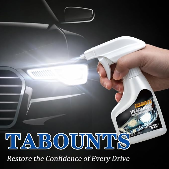 Headlight Restoration Kit, Automotive Headlight Cleaner and Yellowed Head Light Restoring Kit,Helps Clear Dull & Oxidized Lenses,Suitable for All Vehicle Headlamps
