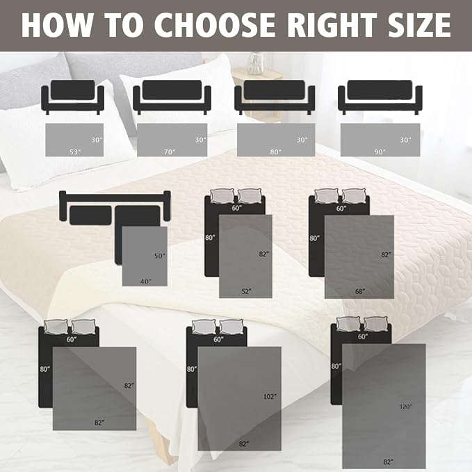 Ameritex Pet Bed Cover Dog Bed Blanket for Sofa and Furniture Waterproof New Pattern Design (40x50 Inch, Beige)