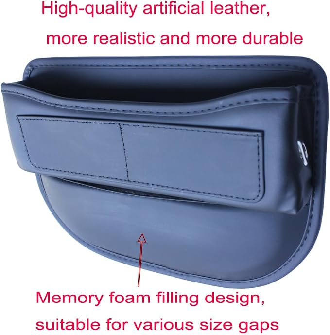 Seat Gap Organizer Car Seat Console Organizer Front Seat Side Storage Bag Center Console Side Pocket Car Seat Crevice Storage Seat Gap Filler Between Seat Storage Pouch(Black)