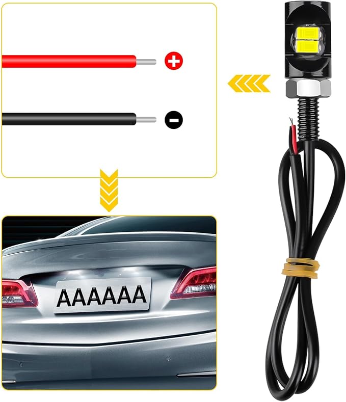 Linkstyle 4PCS 12V LED License Plate Light, 8000K License Tag Screw Bolt Lamp, Waterproof, LED Bulb Tag Lights for Car Motorcycle Truck RV ATV