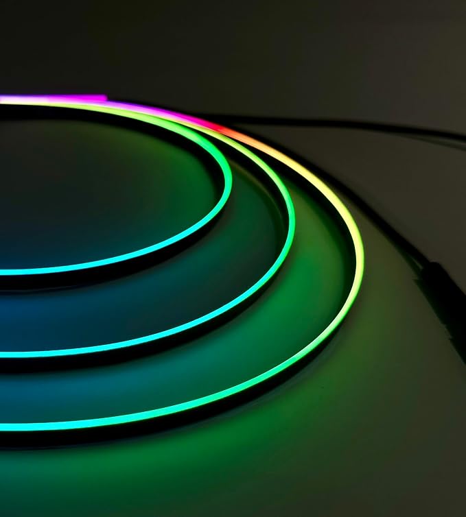 KENANEK 55.12Inch 6in1 Tesla Interior Lights, 5V USB & Type-C Powered, Acrylic Interior Car LED Strip Lights, App Controlled Music Sync, OEM-Style Ambient Lighting with Dreamcolor Effects