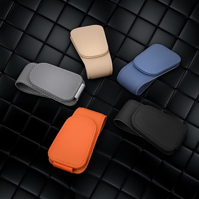 Sunglass Holder for Car Sun Visor Sunglasses Clip Car accessories -Orange | sun visor organizer, ticket card clip, eyeglass sunglasses holder, one-handed magnetic, anti-scratch, car decor for truck SUV