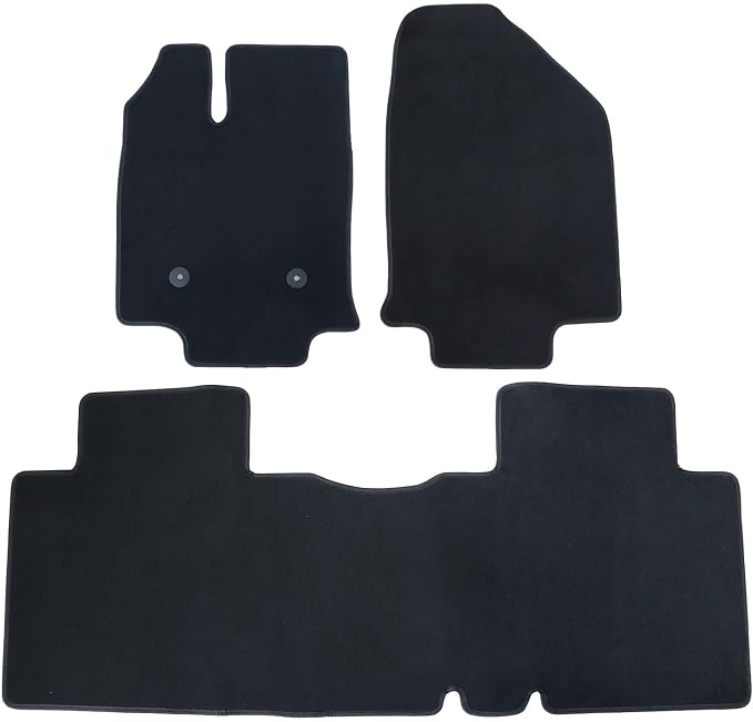 GXARTS Custom Fit Velour Floor Mats Compatible with Ford Edge Limited SEL SE Sport 2007-2013 | 4-Piece Full Set, Waterproof All-Weather Protection, with Anti-Slip Buckle, Black Carpet Floor Liners