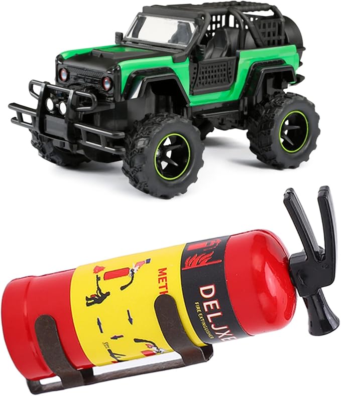 Small Fire Extinguisher, 1/10 Scale RC Car Accessories RC Car Fire Extinguisher Simulation Design Vivid Lightweight Mini Fire Extinguisher Toy for AXIAL SCX10 WPL MN Series (Red)