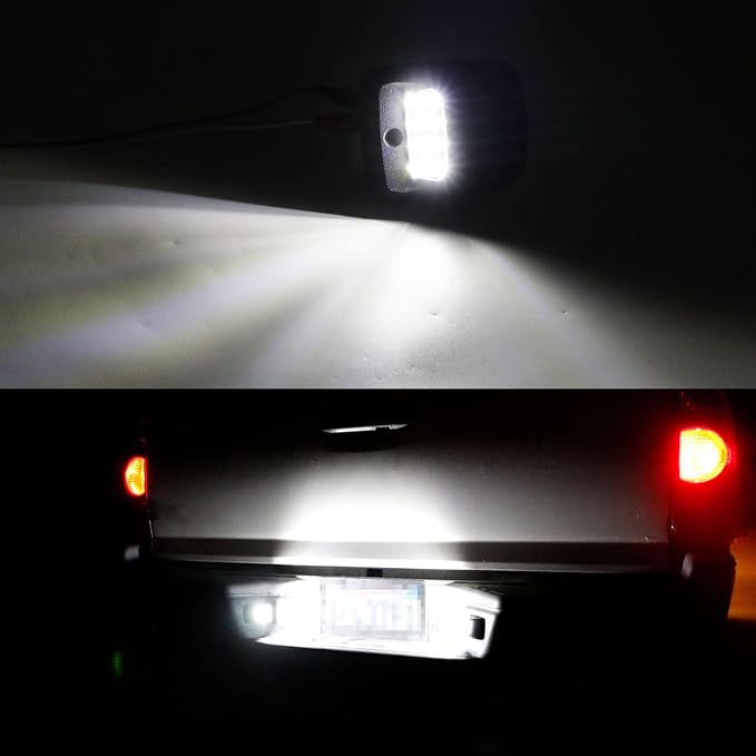 R&F Auto 12-SMD LED License Plate Light Replacement for Tacoma 1995-2004 Pickup Truck 6000K Error Free Xenon Pure White Tag Lamp Assembly Rear Running Lamps Clear Lens