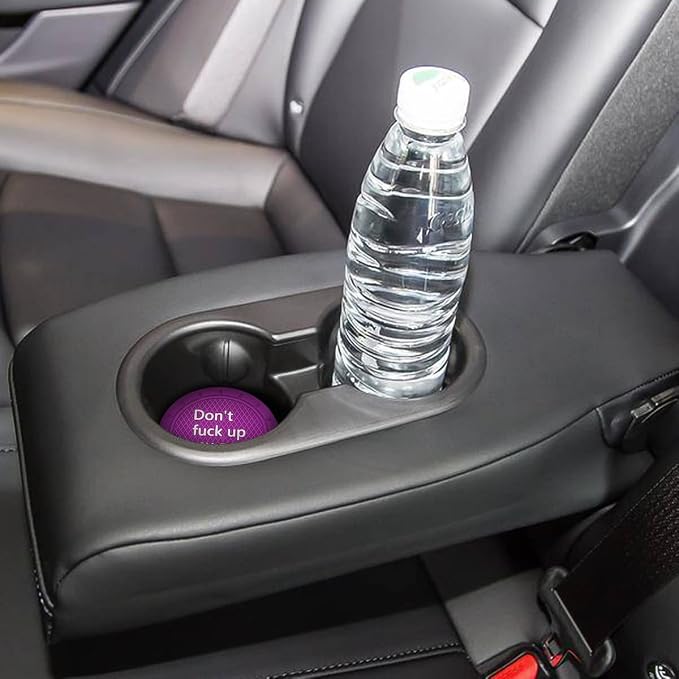 8sanlione Car Cup Coaster, 4Pcs 2.75 Inch Auto Cup Holder Insert Coasters, Anti-Slip Waterproof Embedded Drink Mat, Automotive Interior Accessories for Men and Women (D Purple/4PCS)