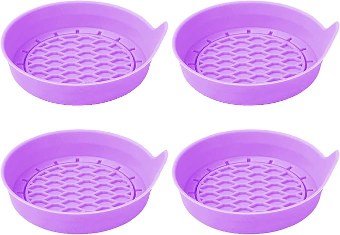 4PCS Car Cup Holder Coasters, Silicone Non-Slip Vehicle Cup Recessed Mats, Sift-Proof Automotive Interior Drink Insert Decor Accessories, Universal for SUV, Sedan, Truck (Purple)