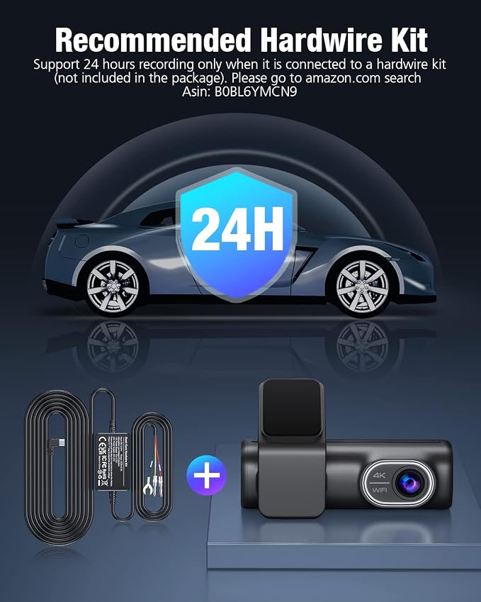 OMBAR Dash Cam Front and Rear 4K/2K/1080P+1080P 5G WiFi GPS