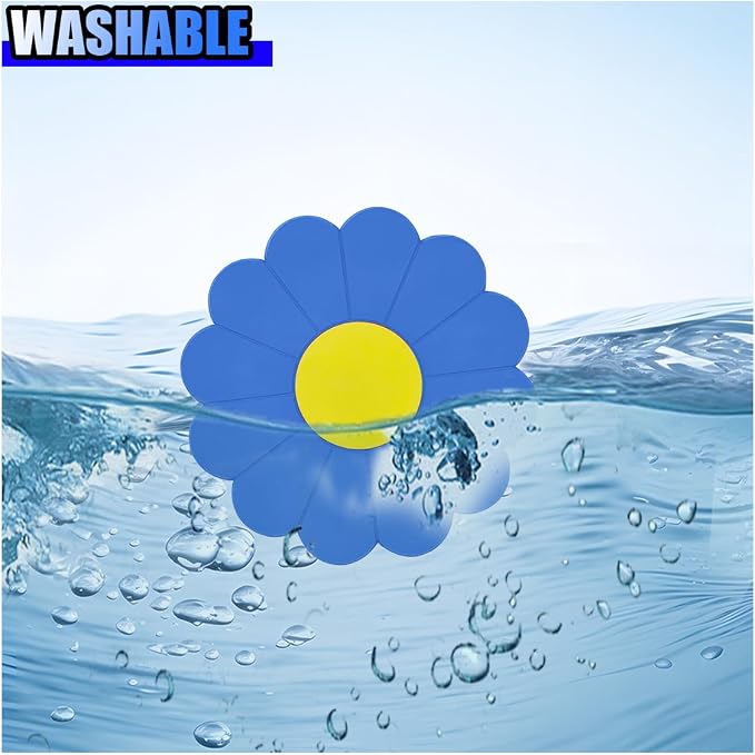 2PCS Car Cup Coaster, Flower Shaped Silicone Non-Slip Vehicle Drink Holder Insert Mat, Universal 2.75 Inch Waterproof Automotive Interior Decoration Beverage Pad Accessories (Blue)