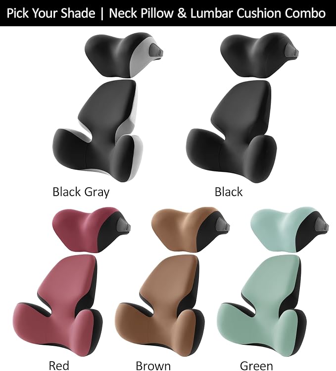 BEBAS Car Headrest Pillow, Memory Foam Neck Support Pillow for Cars - Ergonomically Designed for Long Drives, Travel & Commuting, Pain Relief with Removable & Washable Cover (Brown,1-Pack)
