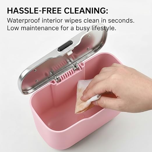 Hanging Car Trash Can, Leakproof Garbage Bin with Lid, Pink | ABS Construction, Clip-On Door/Back Seat Pocket Mount, Waterproof Liner, Push-Top Opening, For Suvs, Trucks, Sedans, Vans