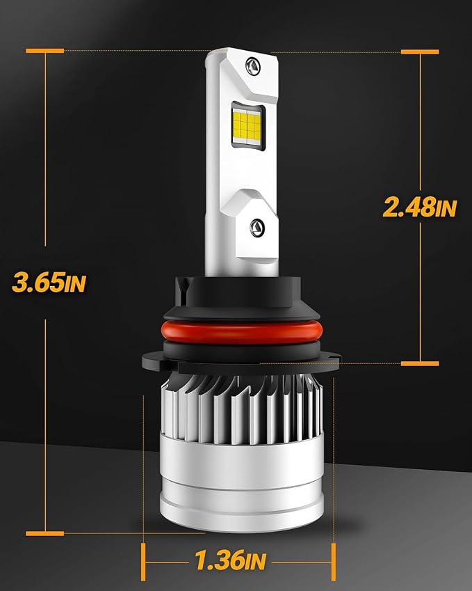 Laxmas 9007 Led Bulbs, 64000LM Super Brightness, 9007/HB5 Light bulbs with Adjustable Lock Ring, 9007 Powersports Bulbs with 12000 RPM Cooling Fan, Plug and Play IP68 Waterproof, Pack of 2