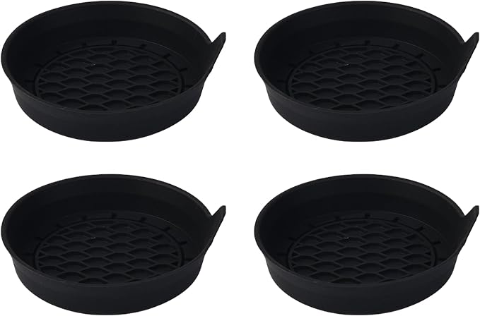 4PCS Car Cup Holder Coaster, Silicone Non-Slip Vehicle Cup Holder Insert Pads, Automotive Interior Insulation Drink Cup Mats Decor Accessories, Universal for SUV, Sedan, Truck (Black)