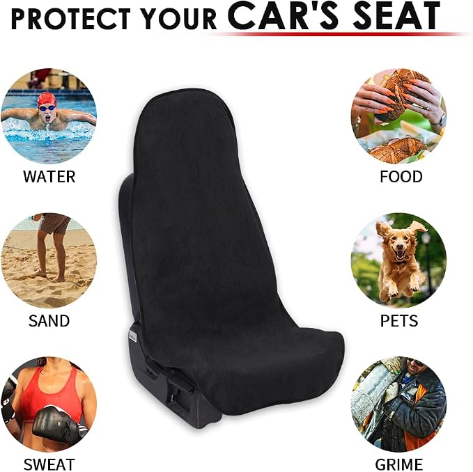 Waterproof Car Seat Cover Universial Fits Car Sweat Towel for Trucks SUV Car Seat Protector Black