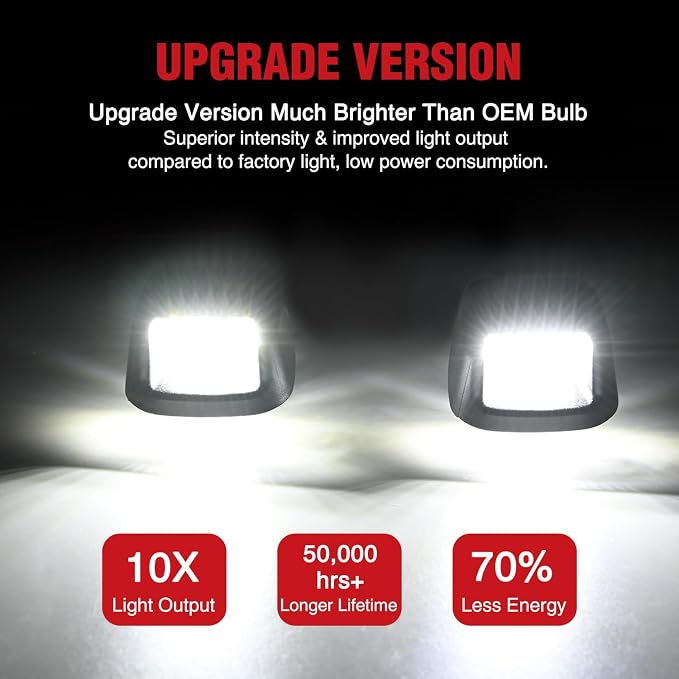 Nilight License Plate Light Compatible with 2007 2008 2009 2010 2011 2012 2013 2014 2015 2016 2017 2018 2019 2020 2021 Nissan Frontier Navara D40 2007-2015 Titan Armada Xterra Black Housing