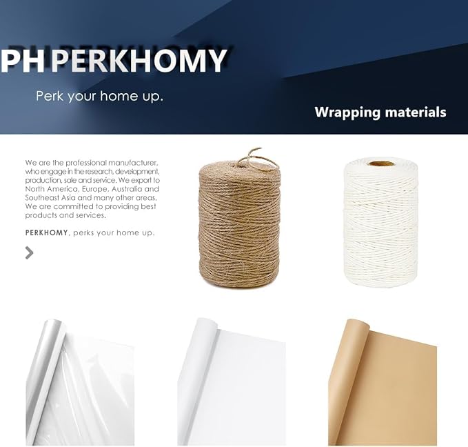 PerkHomy Folio Clear Cellophane Wrap Roll 32" x 50' Folded 3 Mil Thick Cellophane For Gift Basket Treats Goodie Wrapping Craft Flower Bouquet Plastic (32" fold into 16")