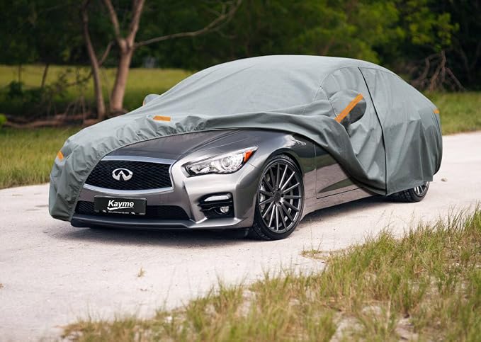Kayme Heavy Duty Car Cover Custom Fit Infiniti Q50 (2013-2025) Waterproof All Weather for Automobiles, Full Exterior Covers Sun Rain UV Protection.(Deliver About 3-10 Days)