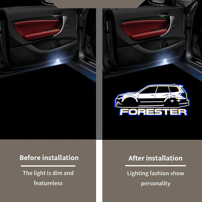 2 Pcs Non-Fading LED Car Door Logo Lights for Forester - Courtesy Projector Laser Welcome Light Ghost Shadow Puddle Lamp Accessories
