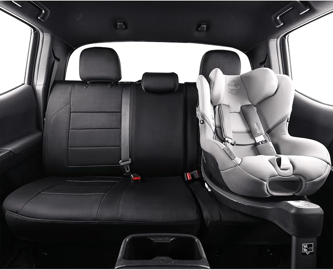 EKR Tacoma Car Seat Covers Custom Fit for Toyota Tacoma (Petrol) 2024 2025 2026 DoubleCab/CrewCab SR/SR5/TRD Sport/TRD Off-Road/Limited -Truck Seat Covers Full Set, Neoprene (Black)