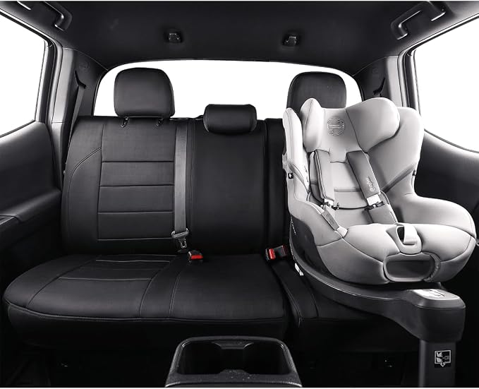 EKR Custom Fit Tacoma Car Seat Covers for Toyota Tacoma 2016 2017 2018 2019 2020 2021 2022 2023 Access Cab - Full Set, Neoprene (Black)