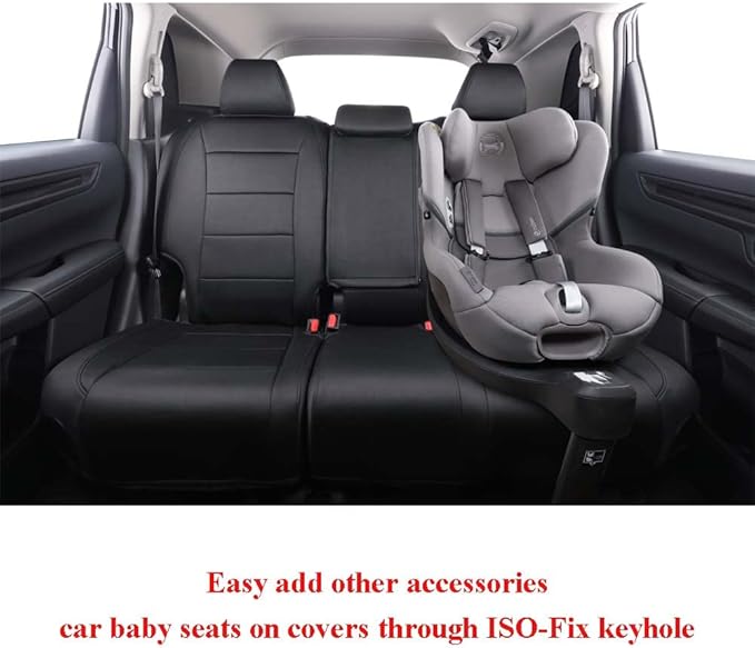 EKR Car Seat Covers for Honda CRV 2015-2016 Neoprene Full Set | Custom Fit for Honda CRV 2015 2016 Full Wrap,Airbag Compatible,Waterproof Pet-resistant,Neoprene (Black)