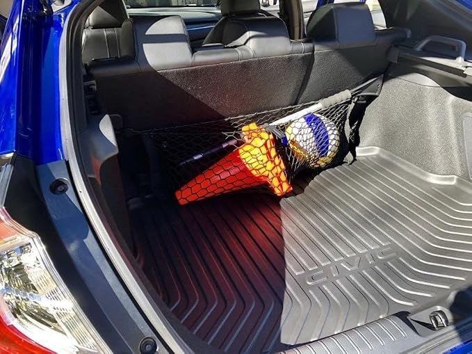Trunk Organizer Cargo Net for Honda Civic 2017-2026 - Envelope Style Cargo Net for Hatchback - Premium Mesh Car Trunk Organizer Vehicle Carrier Storage - Compatible with Honda Civic