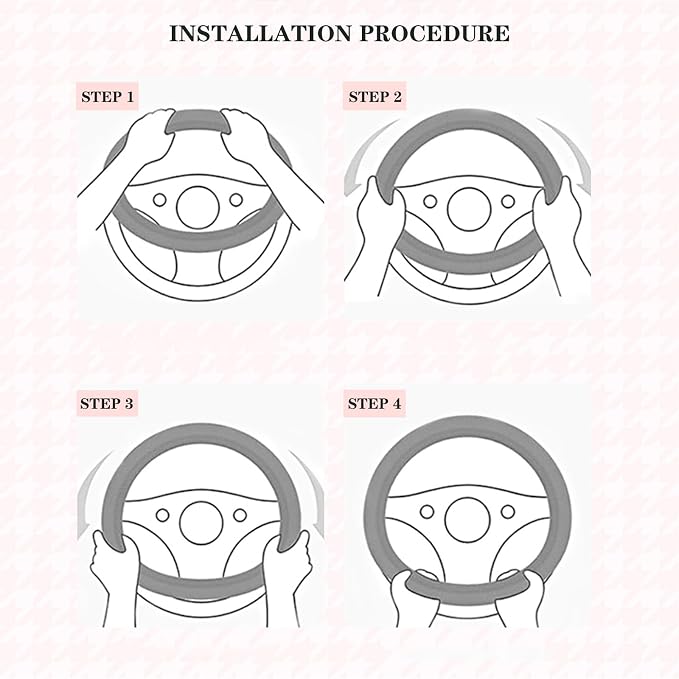15 inch Cute Leather D Shape Steering Wheel Cover Black Red | Breathable Faux Leather and Carbon Fiber Flat Bottom Car Accessories for Women Men Universal 14.5 inch to 15 inch