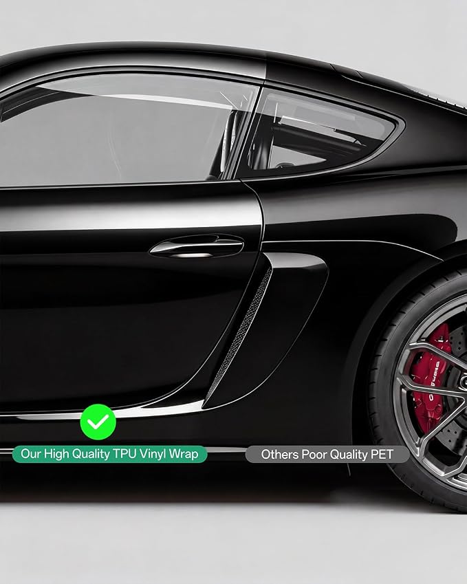 PPF, Dry Apply TPU PPF Vinyl Car Wrap Roll 1ft x 5ft, Paint Protection Vinyl Film (Gloss Metallic Black)
