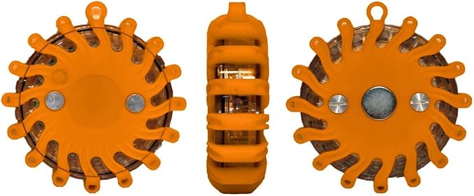 RPF16LM6 CASE OF 6 AMBER RECHARGEABLE 9-FUNCTIONS PORTABLE 16 LED POWER FLARE POWER-MARKERS ROADSIDE EMERGENCY MAGNETIC
