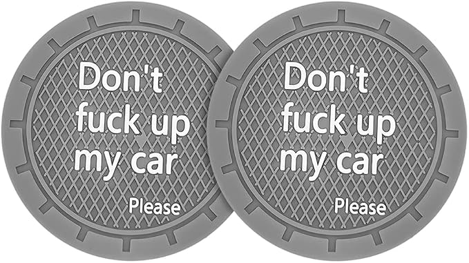 8sanlione 2 Pack Car Cup Holder Coasters, 2.75 Inch Non-Slip PVC Insert Cup Coaster, Anti-Scratch Auto Cup Mats for Women Men, Vehicle Interior Accessories Universal for Car, SUV, Truck (D Gray/2PCS)