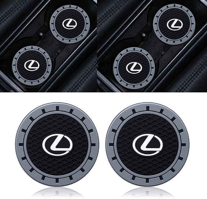 Car Cup Holder Coaster Compatible with Lexus RX ES GS LS NX RS GX LX RC LC RX350 is250 GX460, Auto Cup Holder Insert Coaster, 2PCS