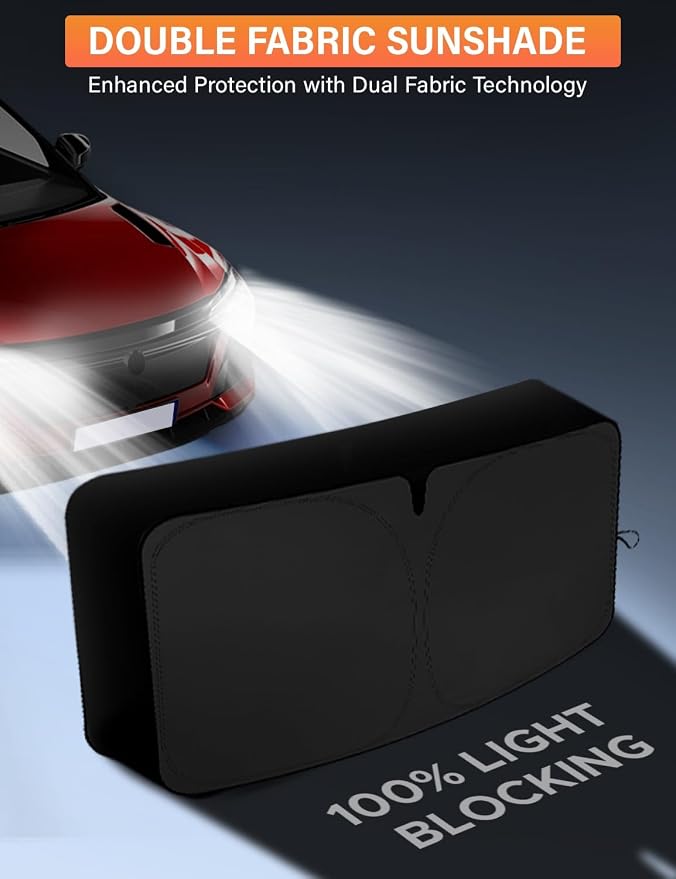 EcoNour Windshield Sunshade Compatible for Nissan NV 200 2014-2019 2020 2021, Sun Visor for Front Windshield & Window Sun Shade Cover, UV Heat Blocker & Protector, Car Accessories