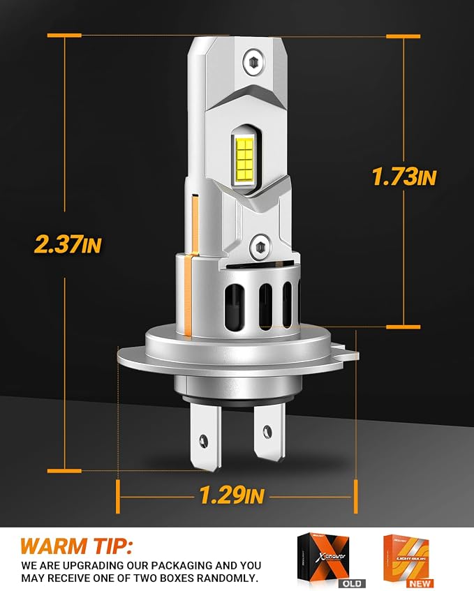 SEALIGHT H7 Led Bulbs, 64,000LM 900% Brightness H7 Light Bulbs, 6500K Cool White Bulbs with 12000RPM Fan, Plug and Play ATV/UTV, 10-Year Extended Lifespan, Pack of 2