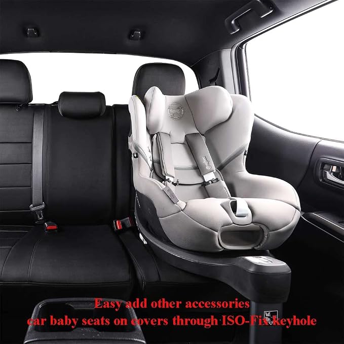 EKR Silverado Seat Covers Custom Fit for (Double Cab) 2014-2018 Chevrolet Silverado 1500 & HD 2500/3500 LT/LTZ/Custom,Car Seat Cover Full Set,Neoprene (Black)