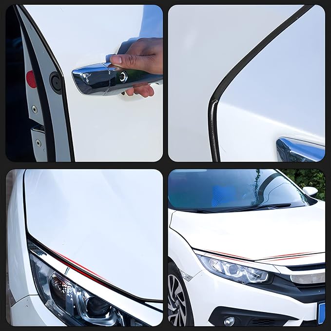 Blilo Car Door Edge Guards, 16Ft U Shape Door Edge Trim, Rubber Molding Auto Door Edge Seal Protector, Anti-Collision Vehicle Protection Accessories Universal for SUV, Truck, Van (Black)