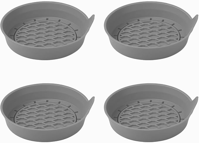 4 Pack Car Cup Holder Coaster, 3.15 Inch Non-Slip Silicone, Gray | Cup holder insert, spill proof ,raised lip, honeycomb base, rinse clean, fits most sedans suvs trucks, automotive accessories