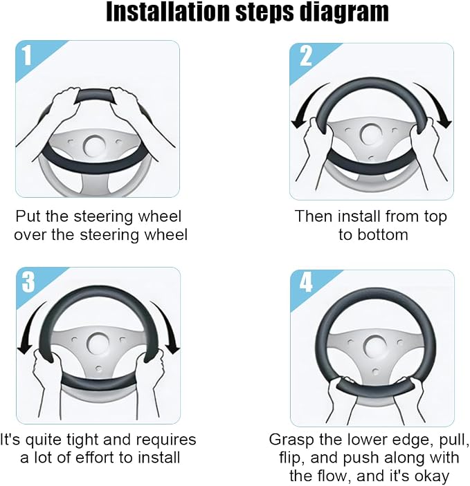 Mandark Car Steering Wheel Cover, 15 Inchs Microfiber Leather Non-Slip Vehicle Steering Wheel Protector, Breathable Auto Interior Protection Accessories, Universal for SUV Sedan Truck (Black/Orange)