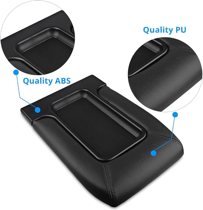 Compatible with Center Console Lid Cover Armrest Kit Chevy GMC | Compatible with Pickup Truck Suburban Tahoe Silverado Sierra Yukon XL Replaces 19127364 Black