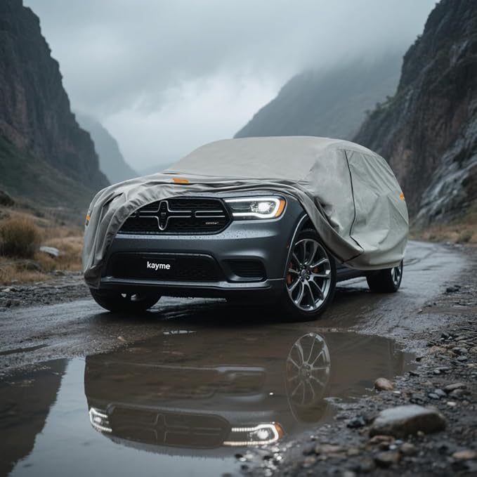 Kayme Heavy Duty SUV Car Cover Custom Fit Dodge Durango Waterproof All Weather for Automobiles, Full Exterior Covers Sun Rain UV Protection.(Deliver About 3-10 Days)