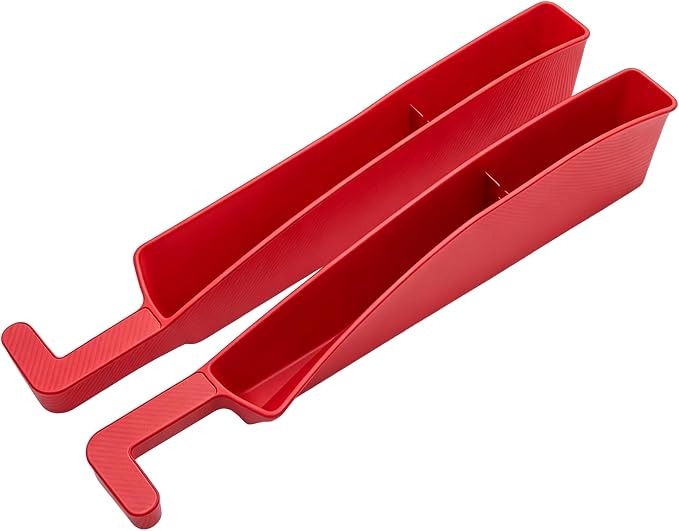 2PCS New Car Seat Gap Stopper with 2 Storage Areas,Car Seat Gap Storage Organizer for Phone Keys Wallet,Universal Car Seat Gap Filler Interior Accessories (Red)