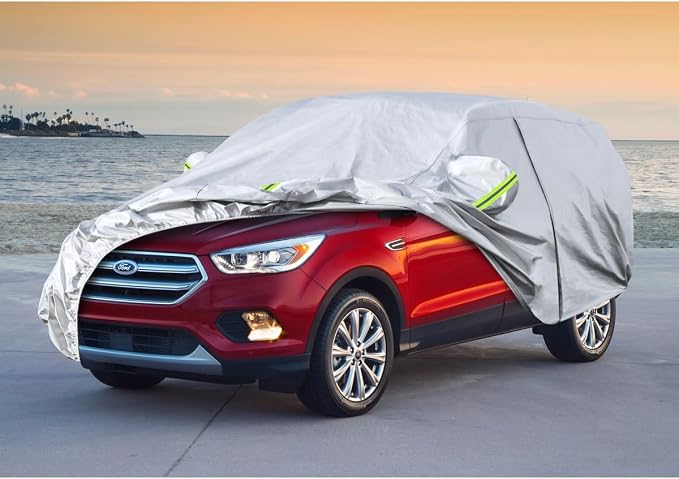 Koukou SUV Car Cover Custom Fit Ford Escape from 2000 to 2025,Waterproof Car Cover All Weather for Automobiles Outdoor Indoor with Zipper Door, Sun Rain Dust Snow Protection.
