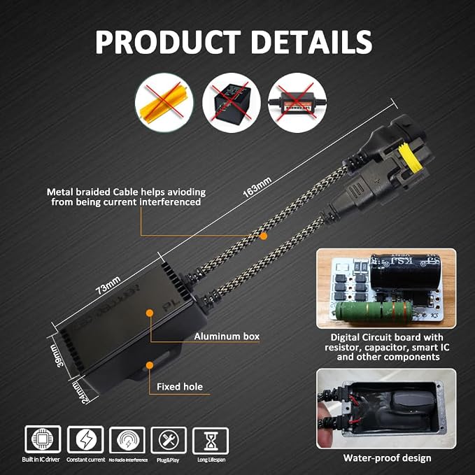 Bestview H8 H9 H11 Canbus Decoder Kits Compatibility Anti Flickering Resistor Warning Canceler Pack of 2 | Plug and Play Smart Error Free Load Resistor Adapter Kits